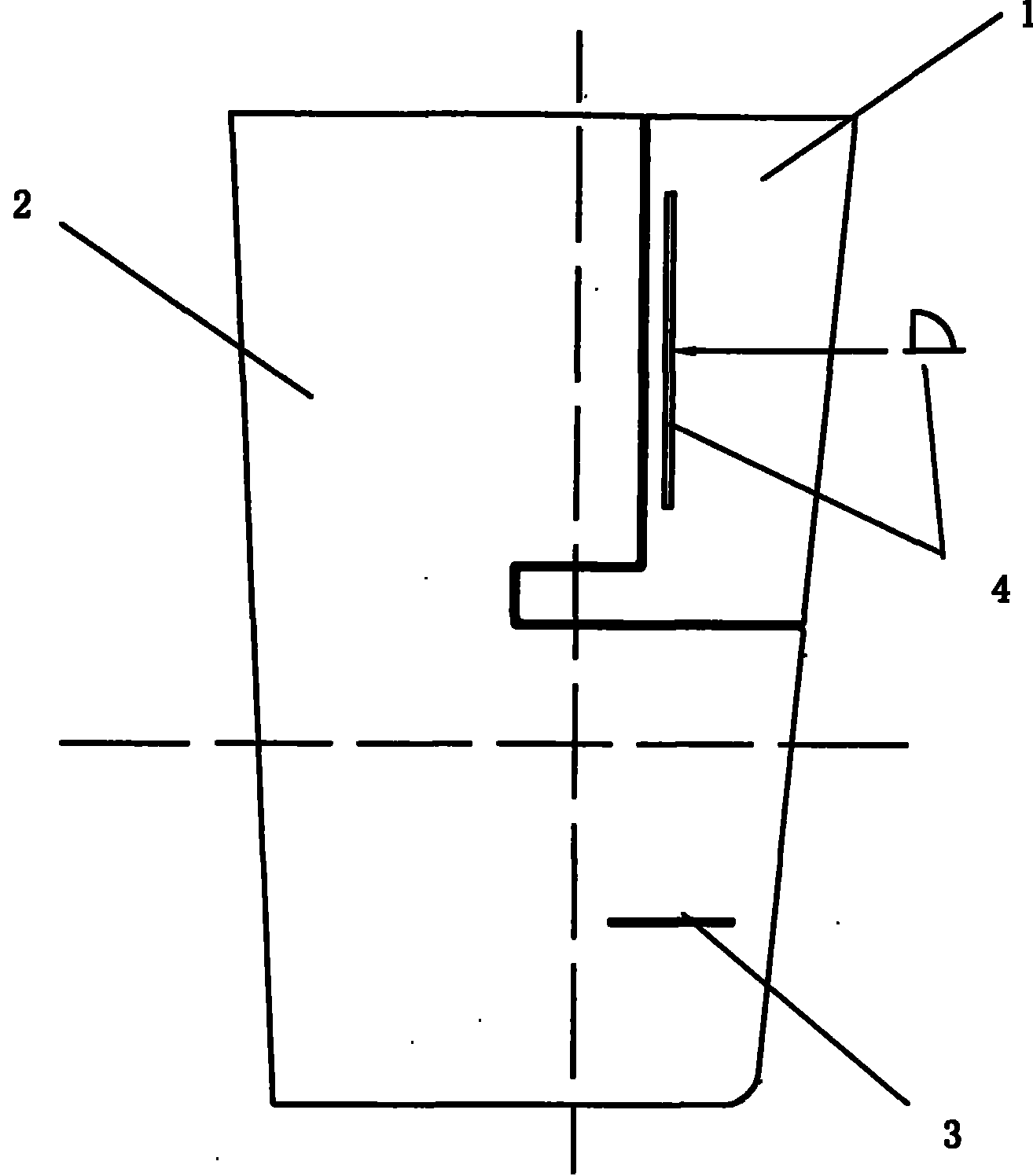 Method for reducing vessels stern semi-balance suspension rudder blade surface cavitation