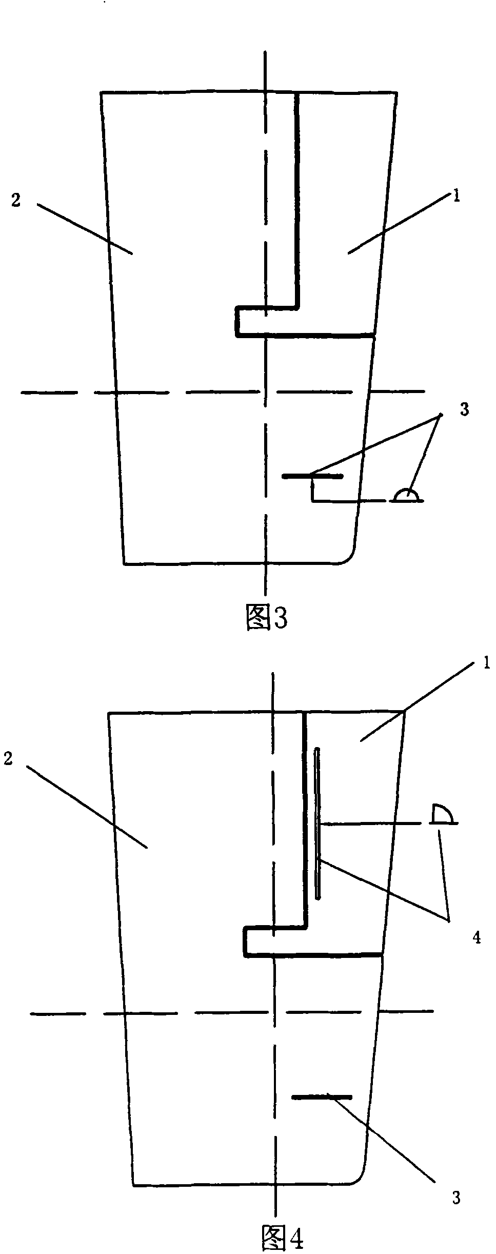 Method for reducing vessels stern semi-balance suspension rudder blade surface cavitation