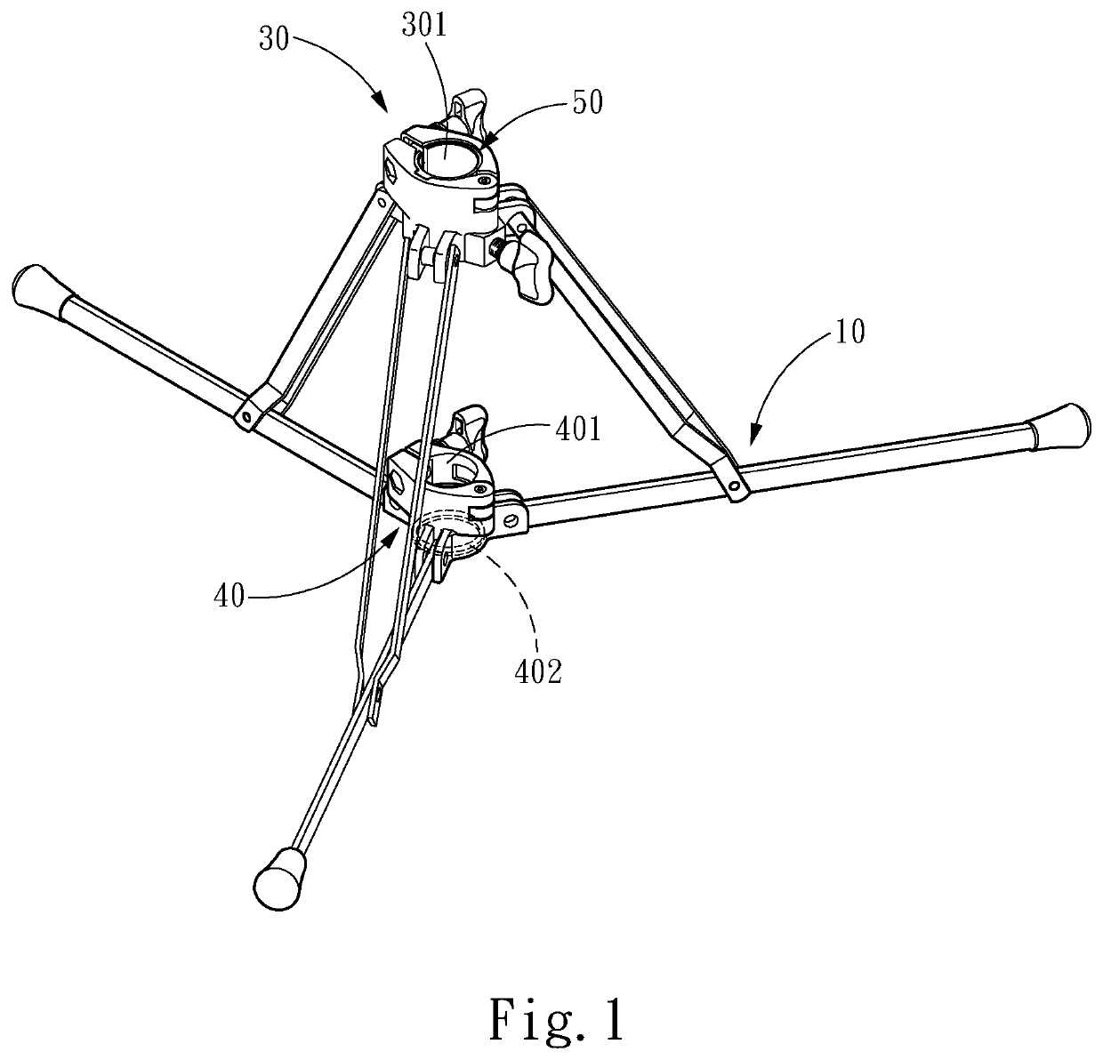 Assembling structure for rod to be fixed or detached with stand