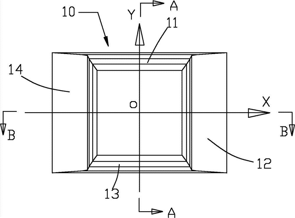 Rectangular floodlight reflector and LED (Light Emitting Diode) light fitting