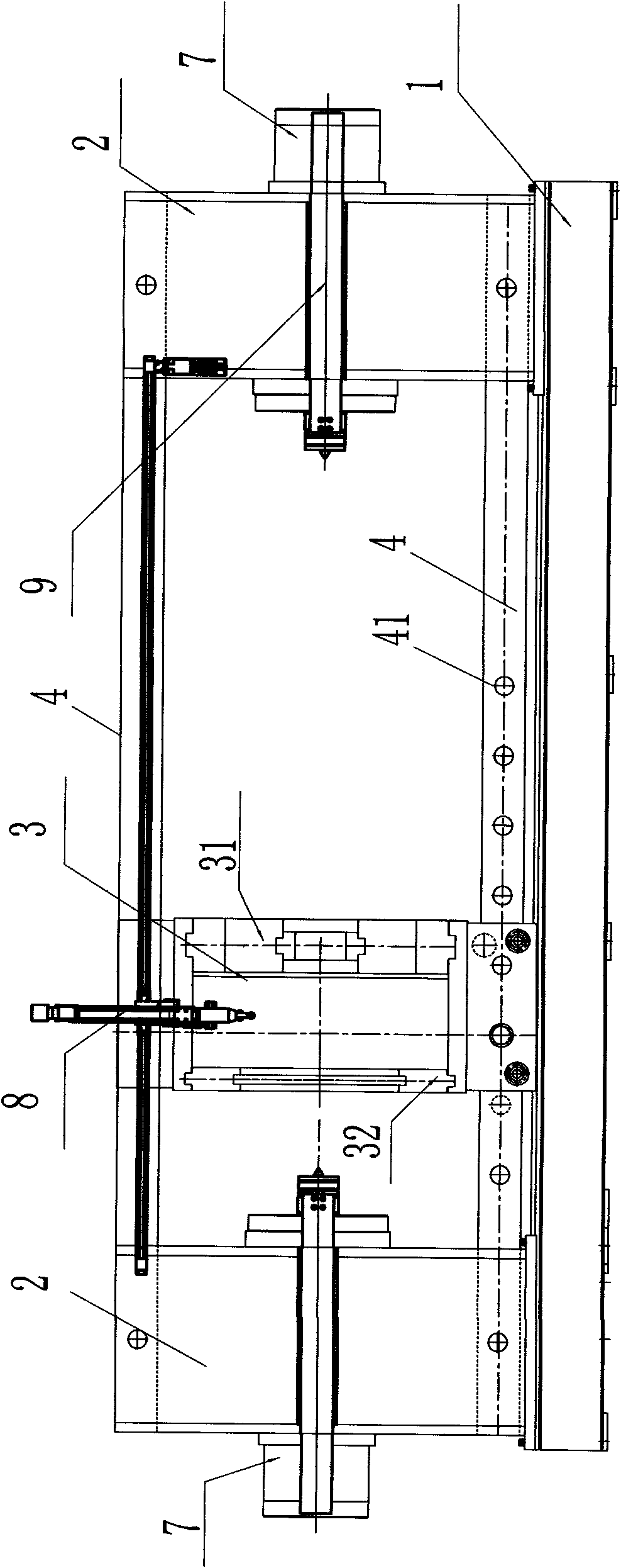 Double-head cylinder wheel pair press fit machine with following trolley