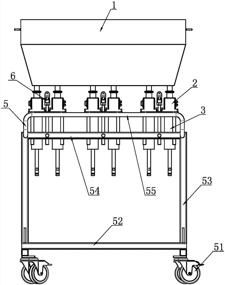 Quick disassembly and assembly type replacement trolley for filling machine