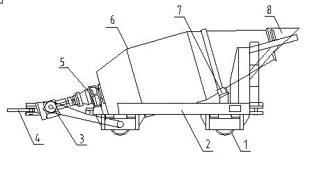 Mining pneumatic stepless speed change concrete agitating conveying vehicle