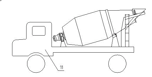 Mining pneumatic stepless speed change concrete agitating conveying vehicle