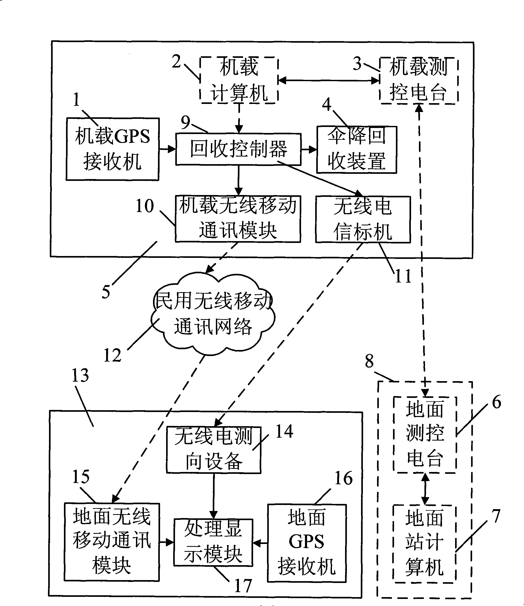 Middle and small sized no-manned machine reclaiming positioning apparatus