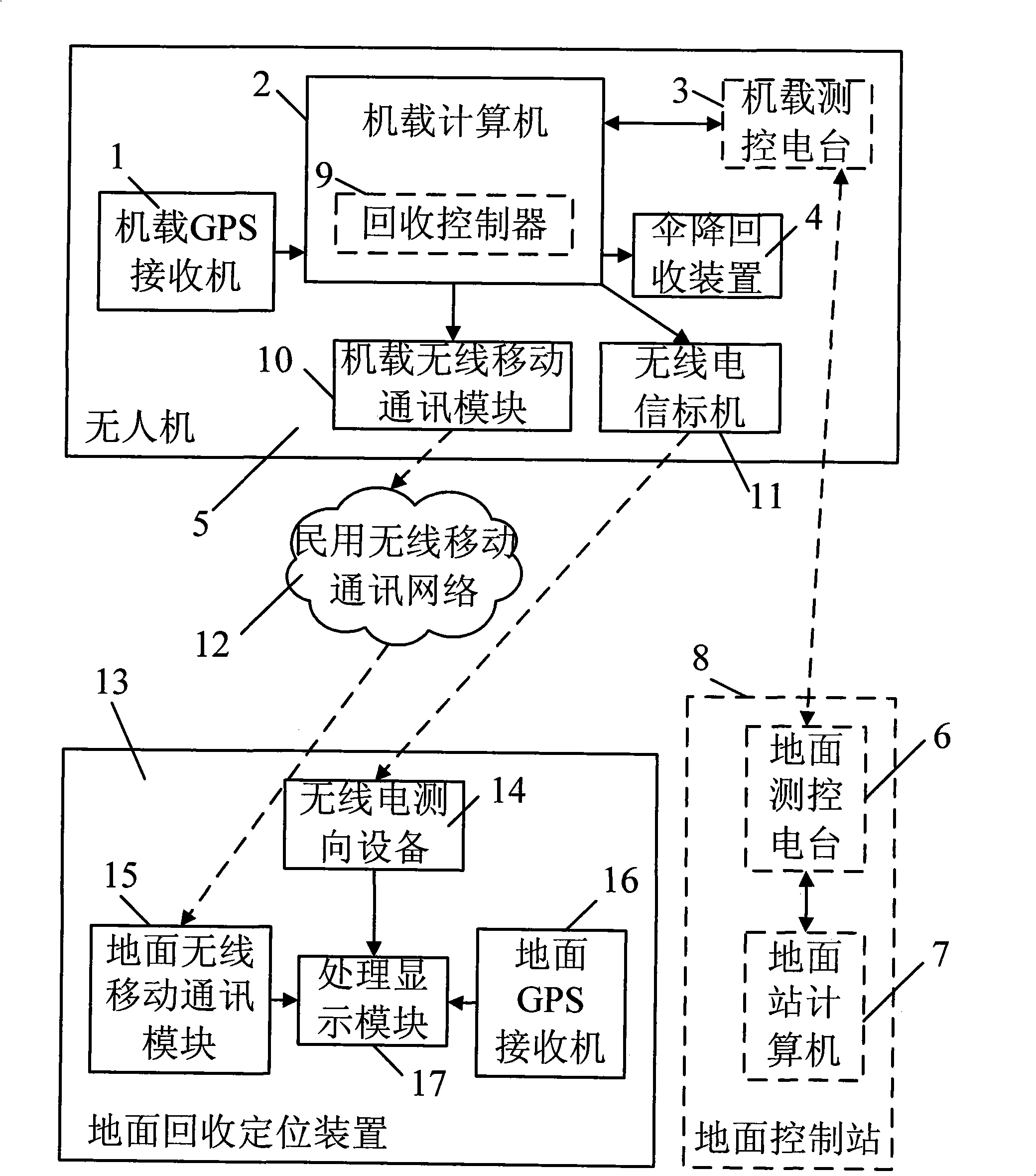 Middle and small sized no-manned machine reclaiming positioning apparatus