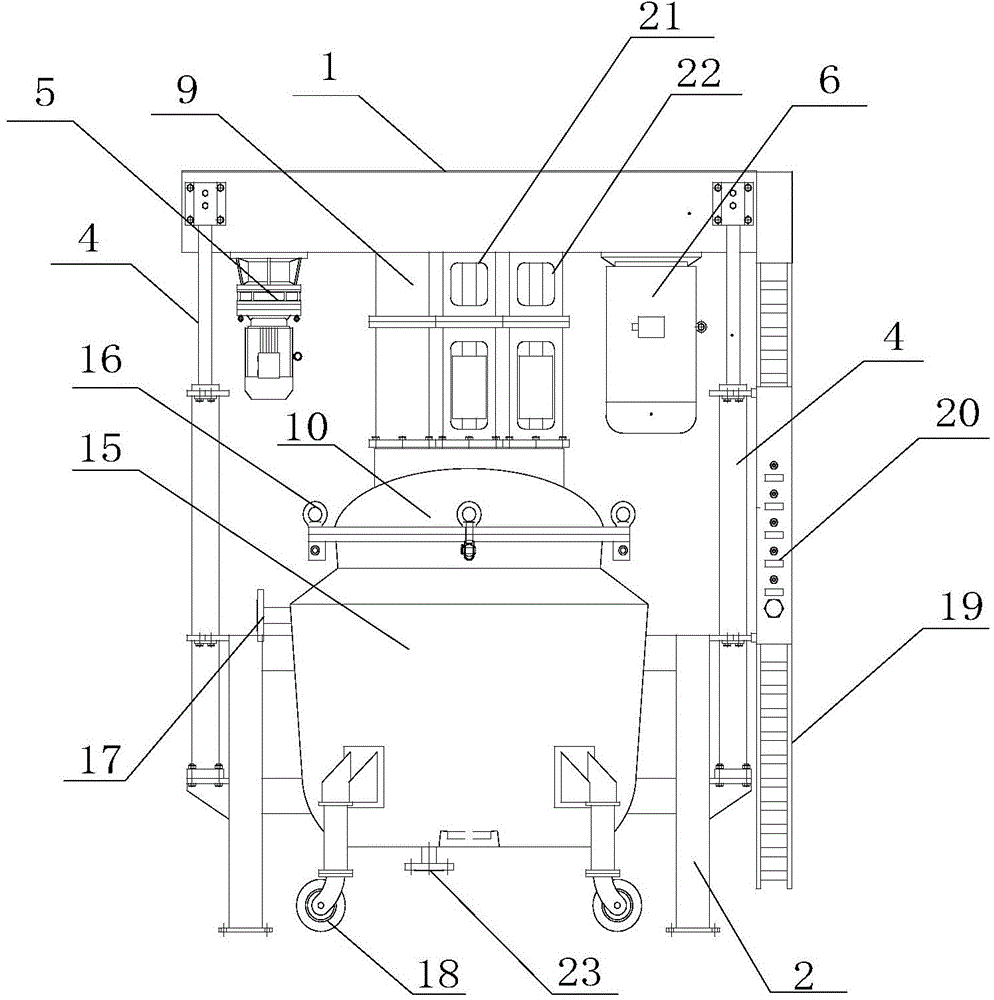 Lifting type vacuum stirring system