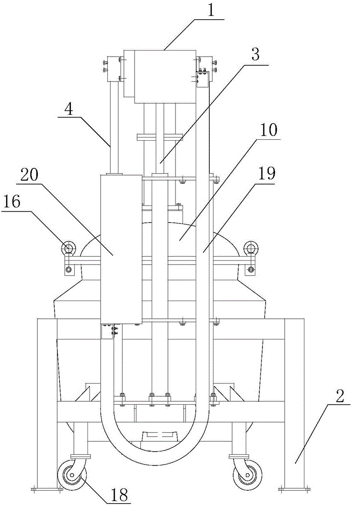 Lifting type vacuum stirring system