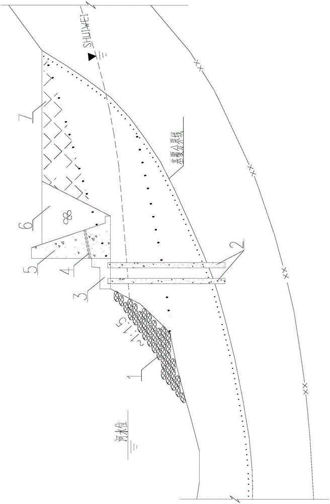 Comprehensive side-slope treatment structure for preventing river channel erosion and construction method thereof