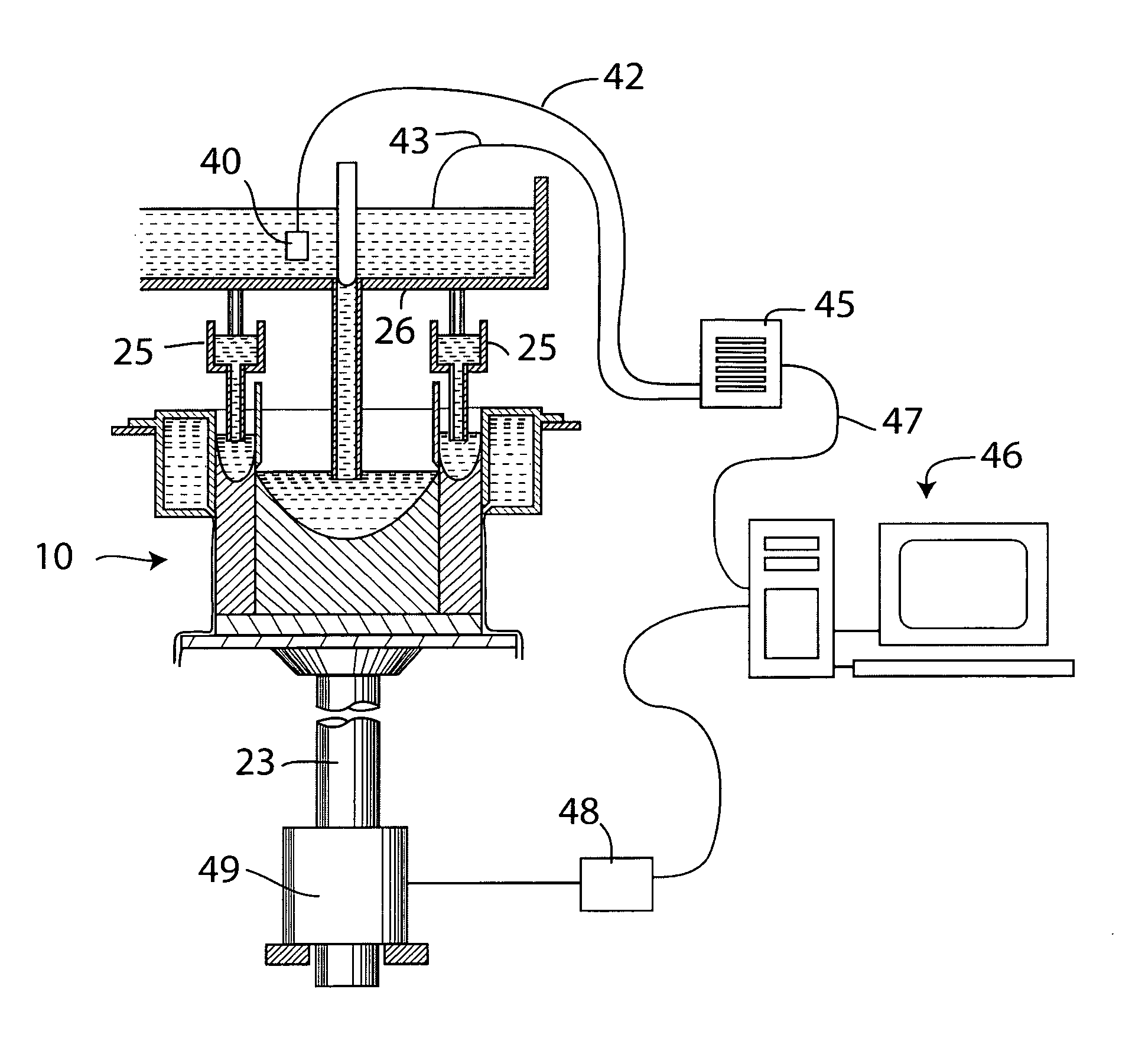 Casting composite ingot with metal temperature compensation