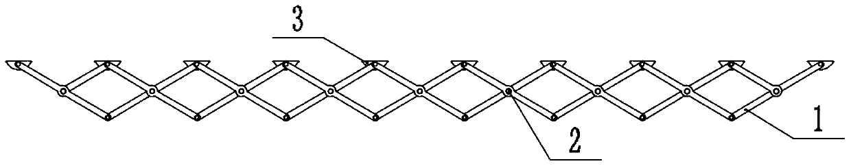 A temporary portable folding pedestrian bridge structure for bridge construction