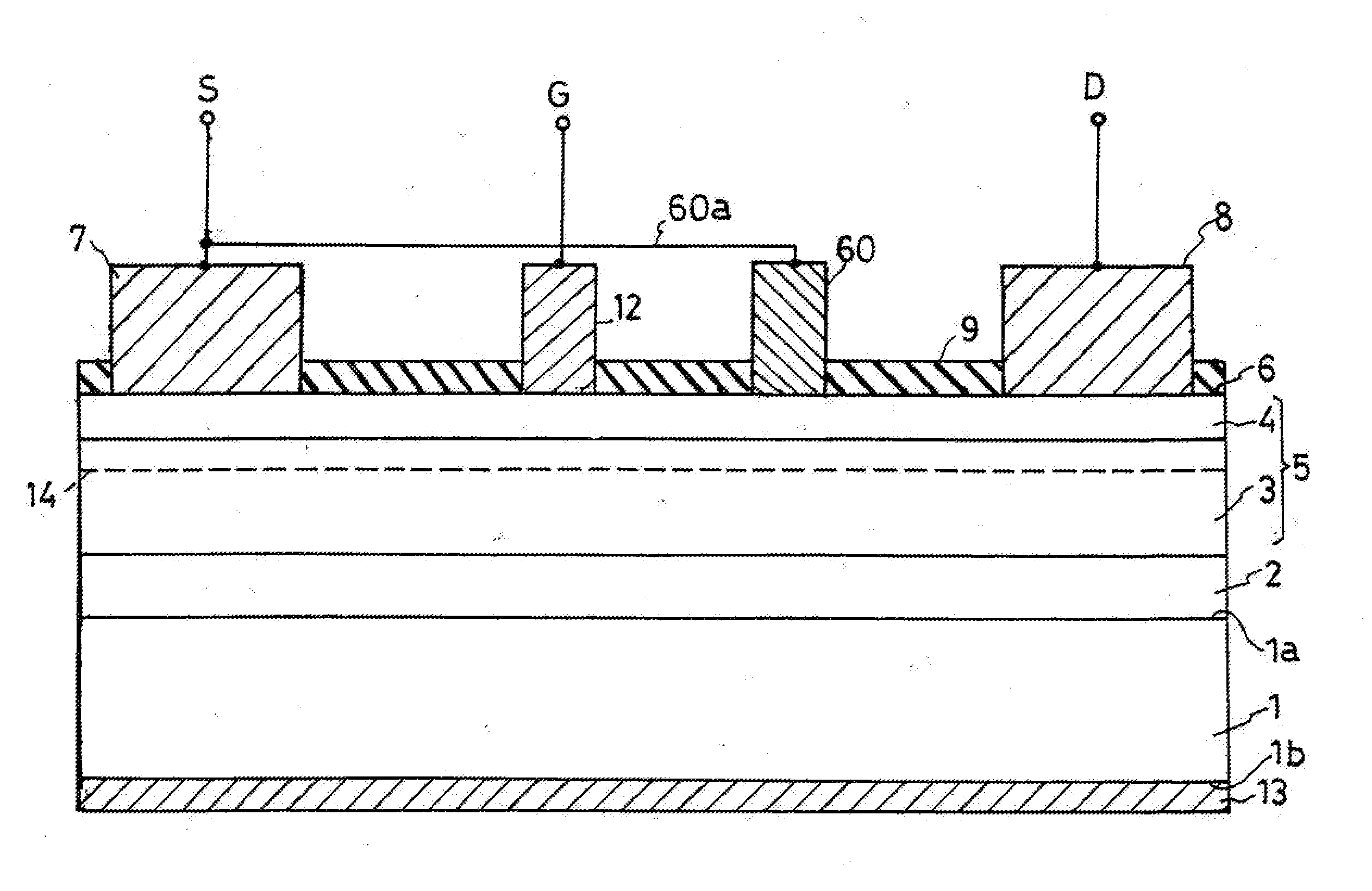 Monolithic integrated circuit of a field-effect semiconductor device and a diode