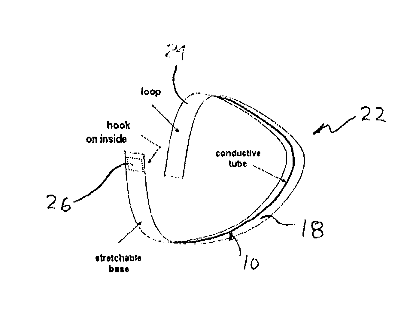 Stretchable electrode and method of making physiologic measurements