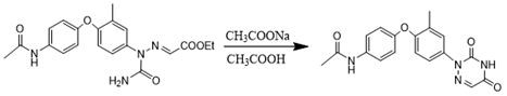 Preparation method of triazinone ring