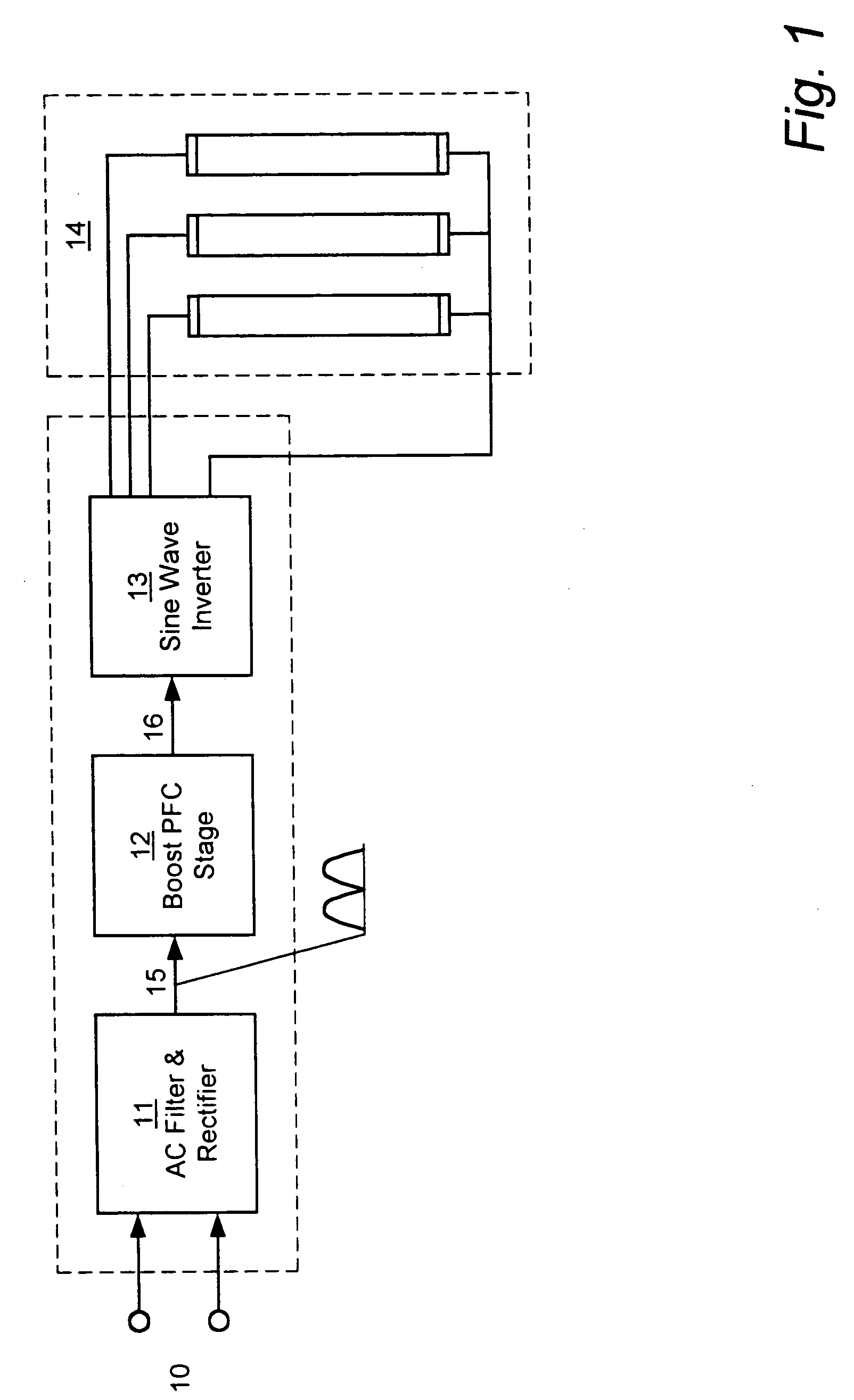 Instant start electronic ballast with universal AC input voltage