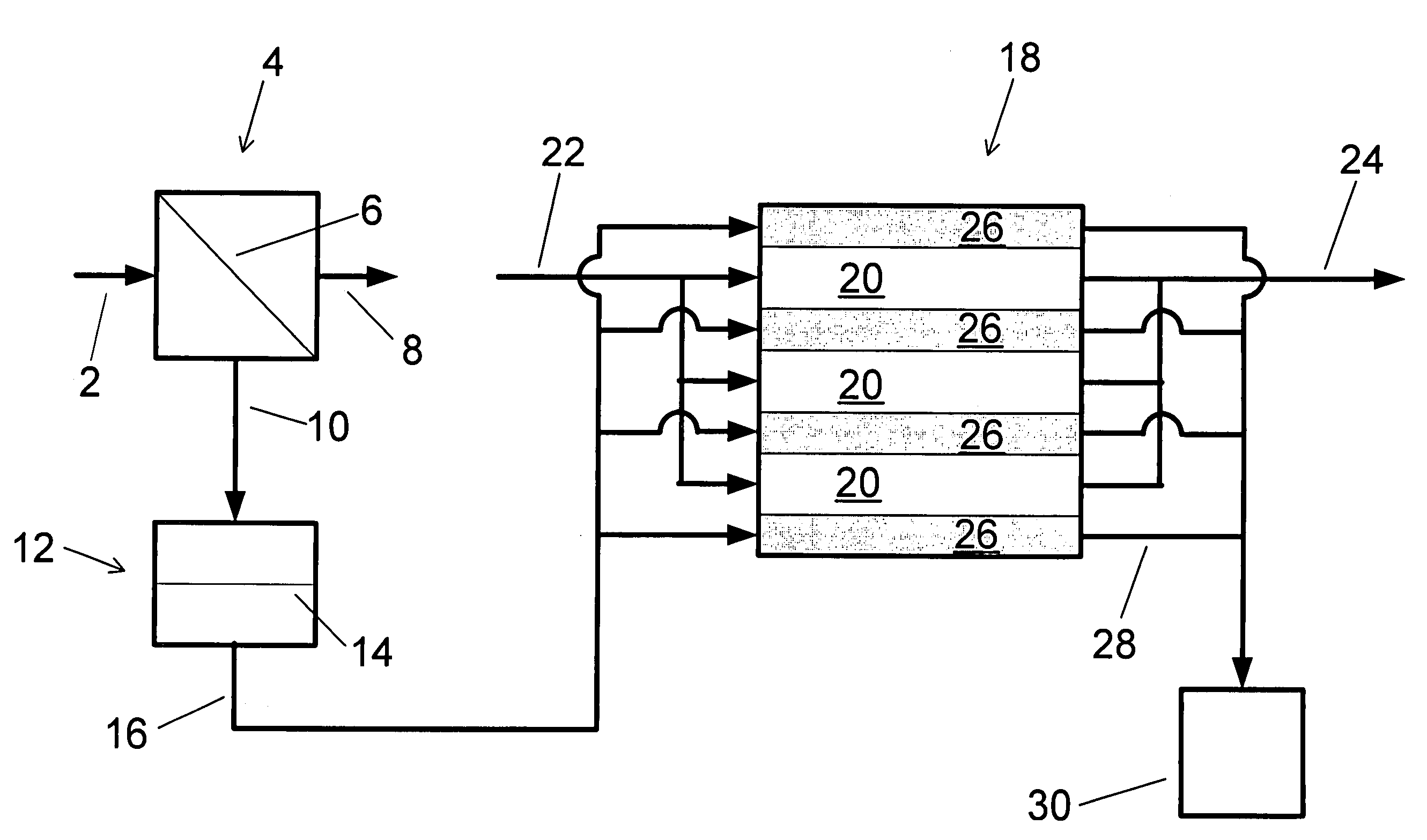 Water purification system and method using reverse osmosis reject stream in an electrodeionization unit