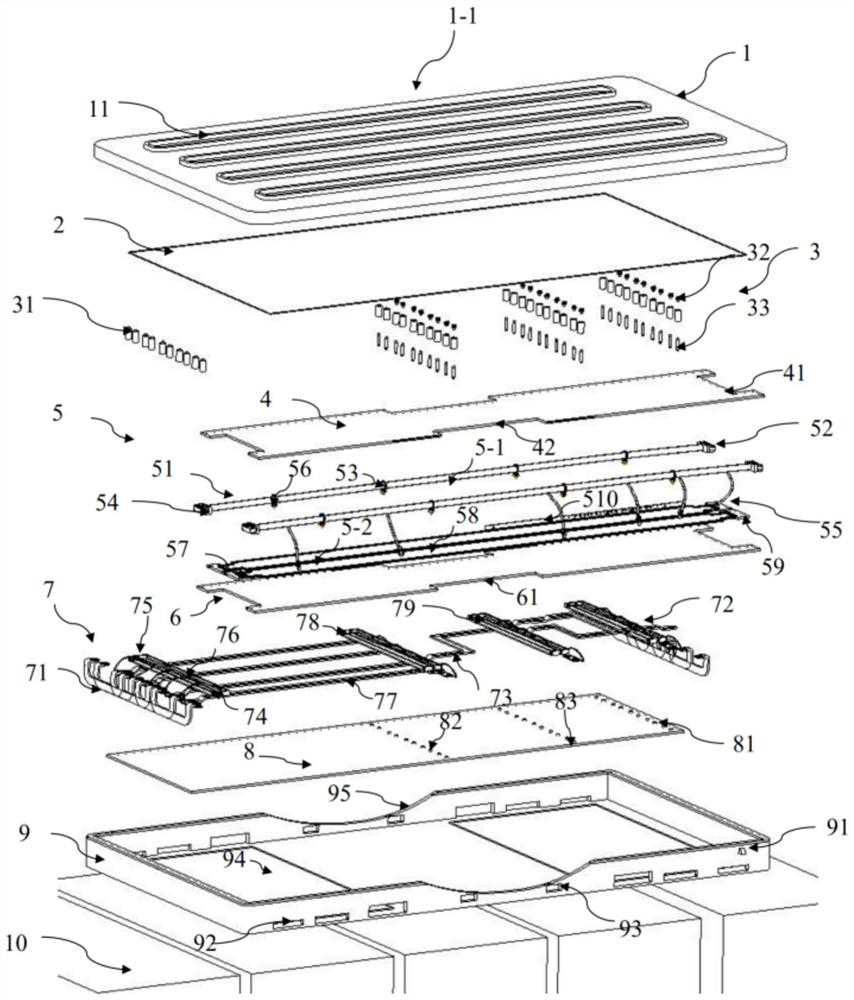 Connecting device and connecting structure for high-voltage battery modules in electric automobile