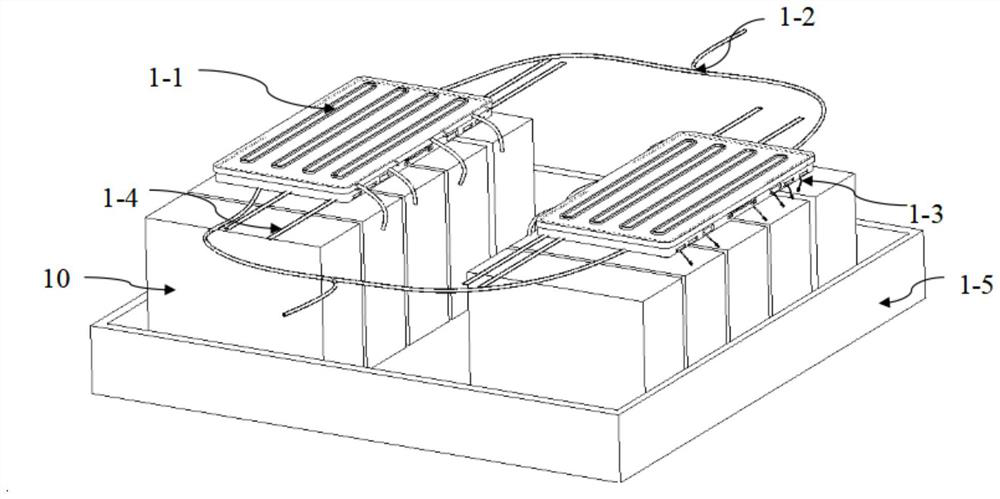 Connecting device and connecting structure for high-voltage battery modules in electric automobile