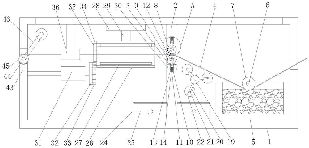 Winding equipment for single-warp and single-weft plain woven fabric of bamboo fibers and chemical fibers