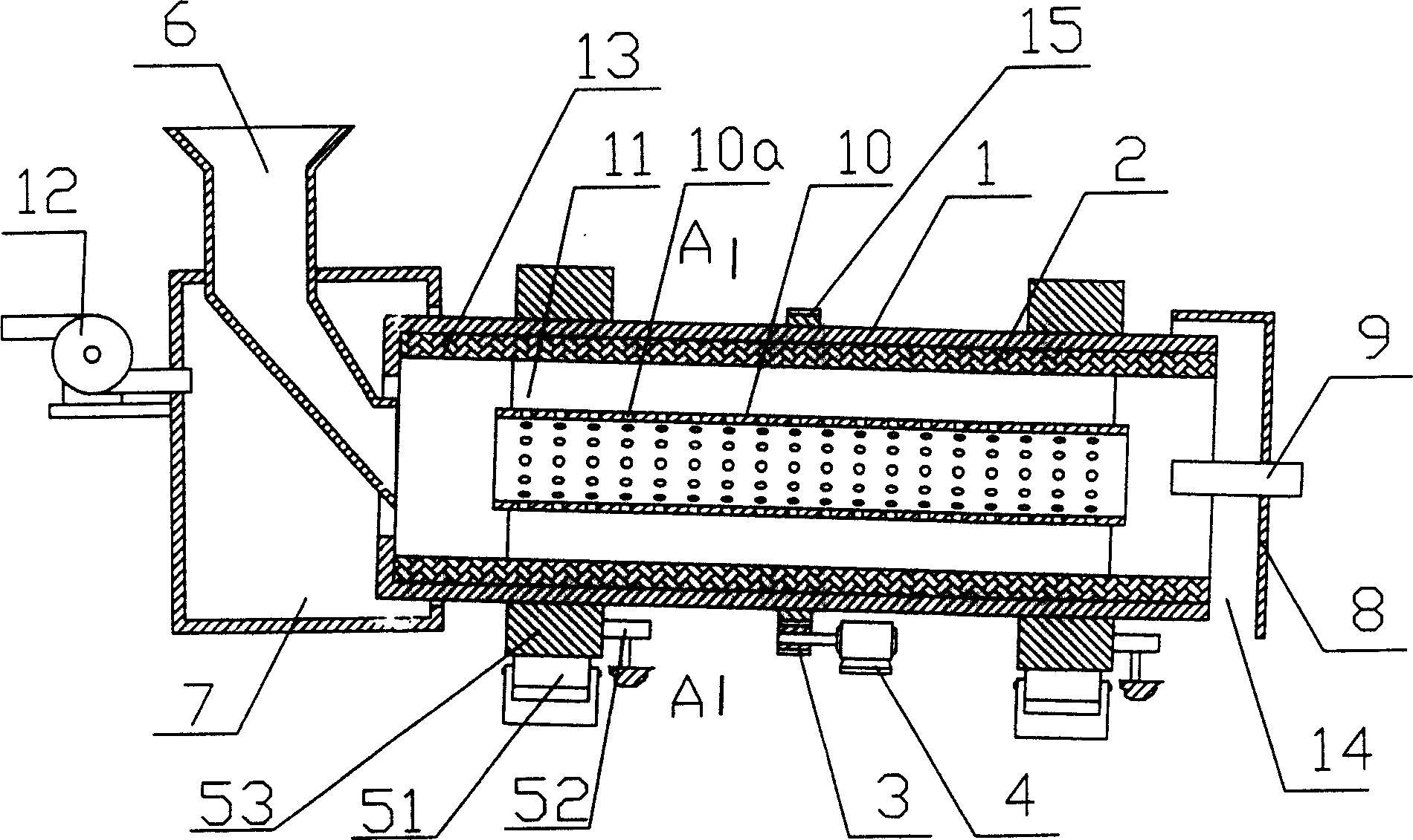 Lime calcining rotary furnace