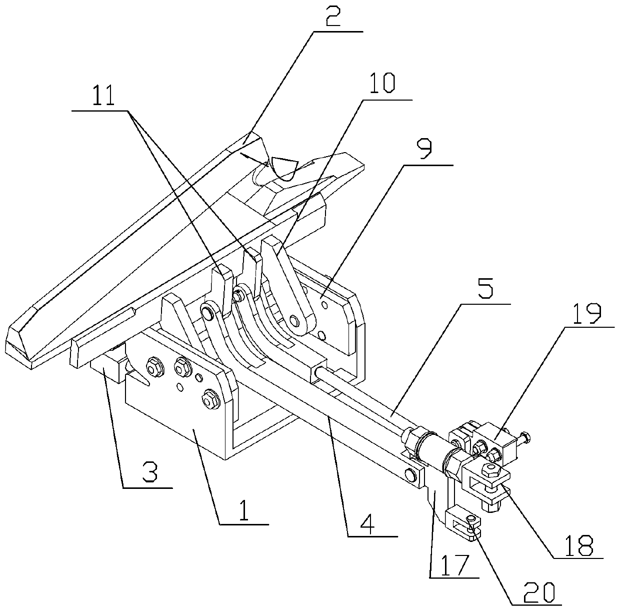 Rotating block type derailer device