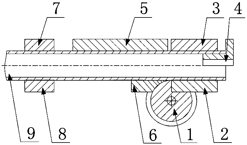 Double-boosting type large-curvature coreless bending forming die of thin-walled pipe and forming method thereof