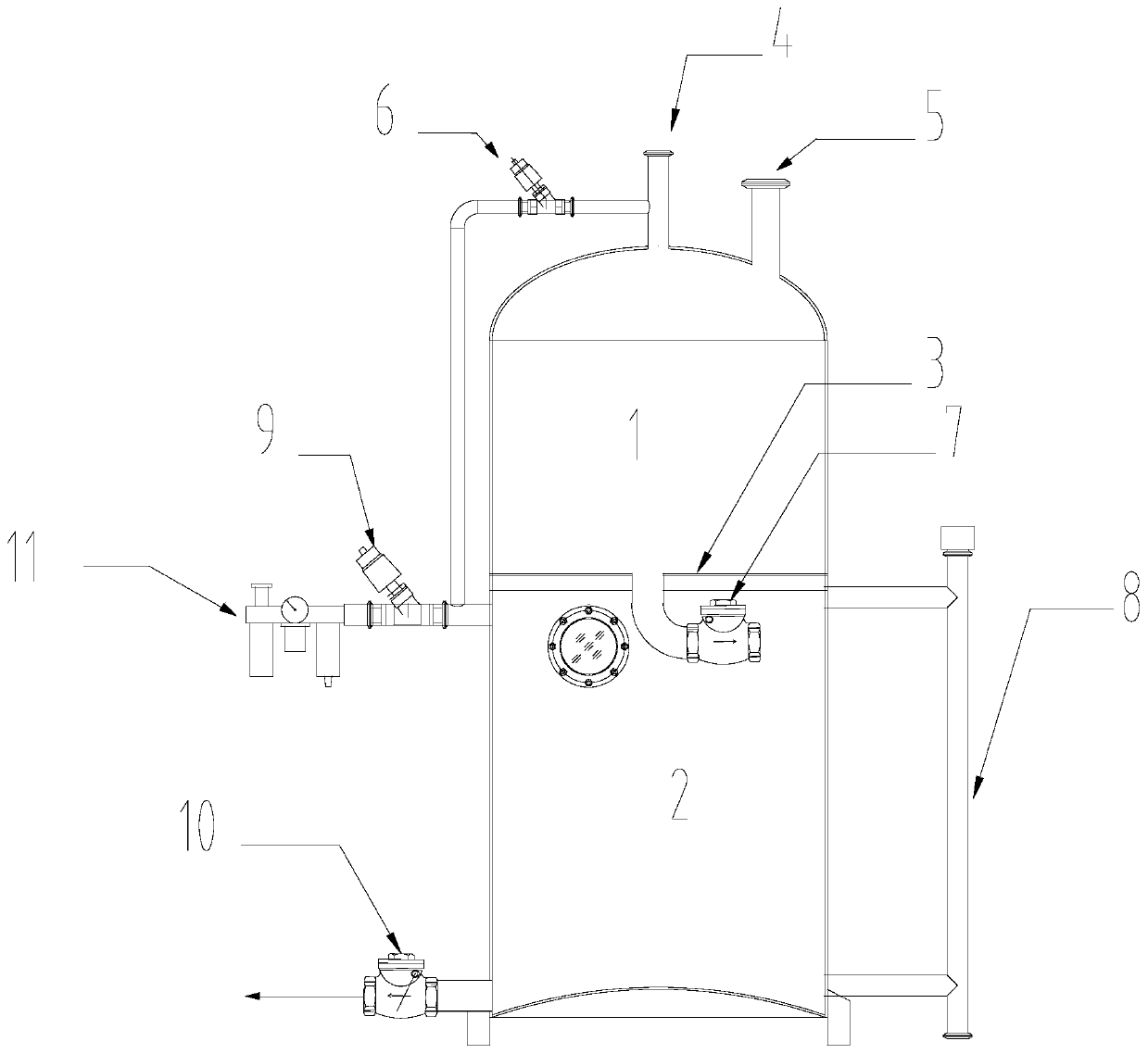 Air pressure water discharging device