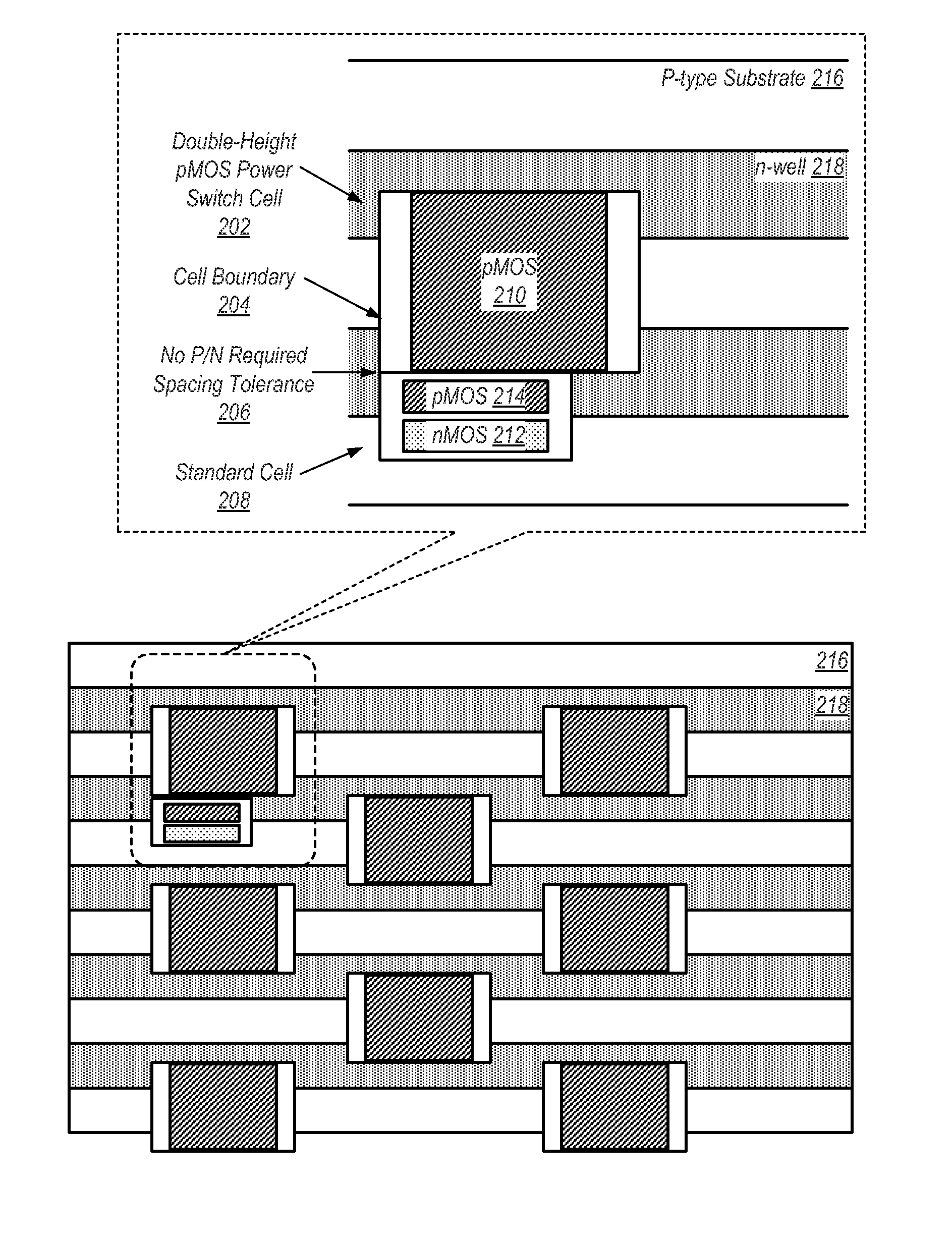 Area efficient power switch