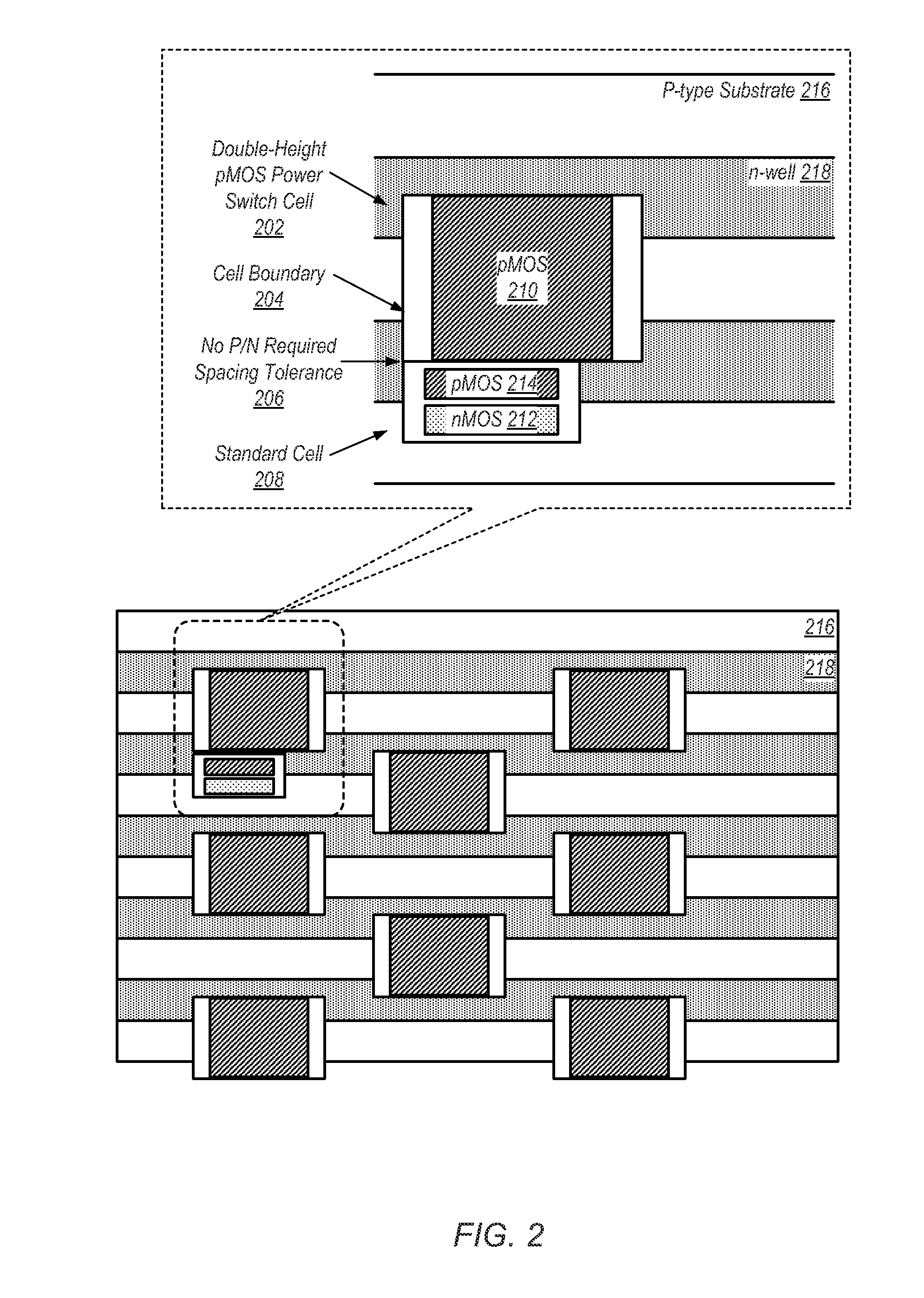 Area efficient power switch