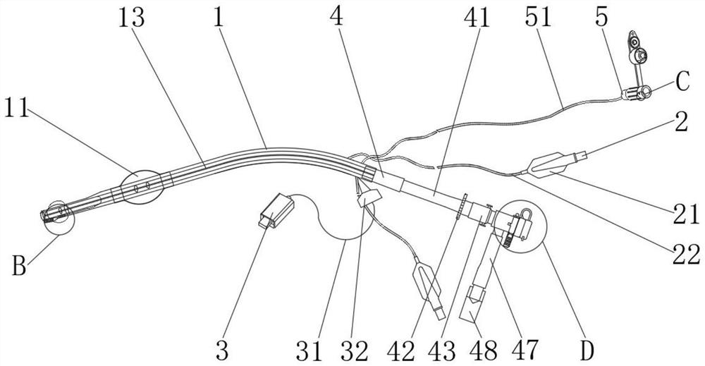 Visual double-lumen bronchial catheter with sampling device and use method of visual double-lumen bronchial catheter