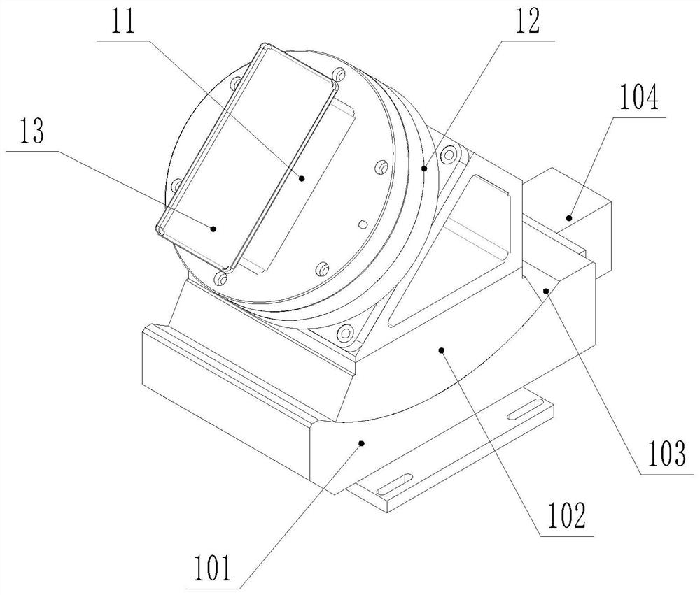 Multi-axis linkage exposure device and exposure method for product with arc transition angle