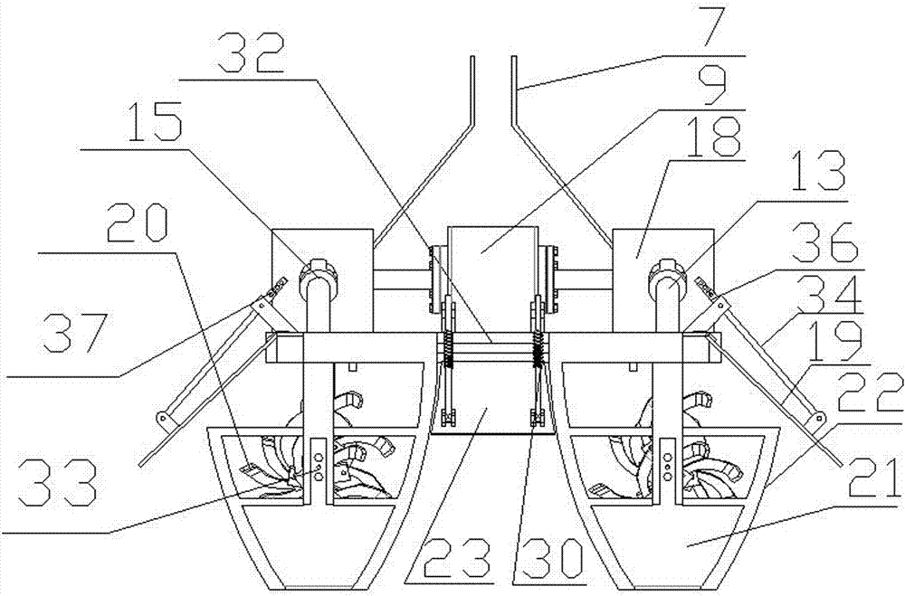 Vertical axis rotary ridge ditching machine