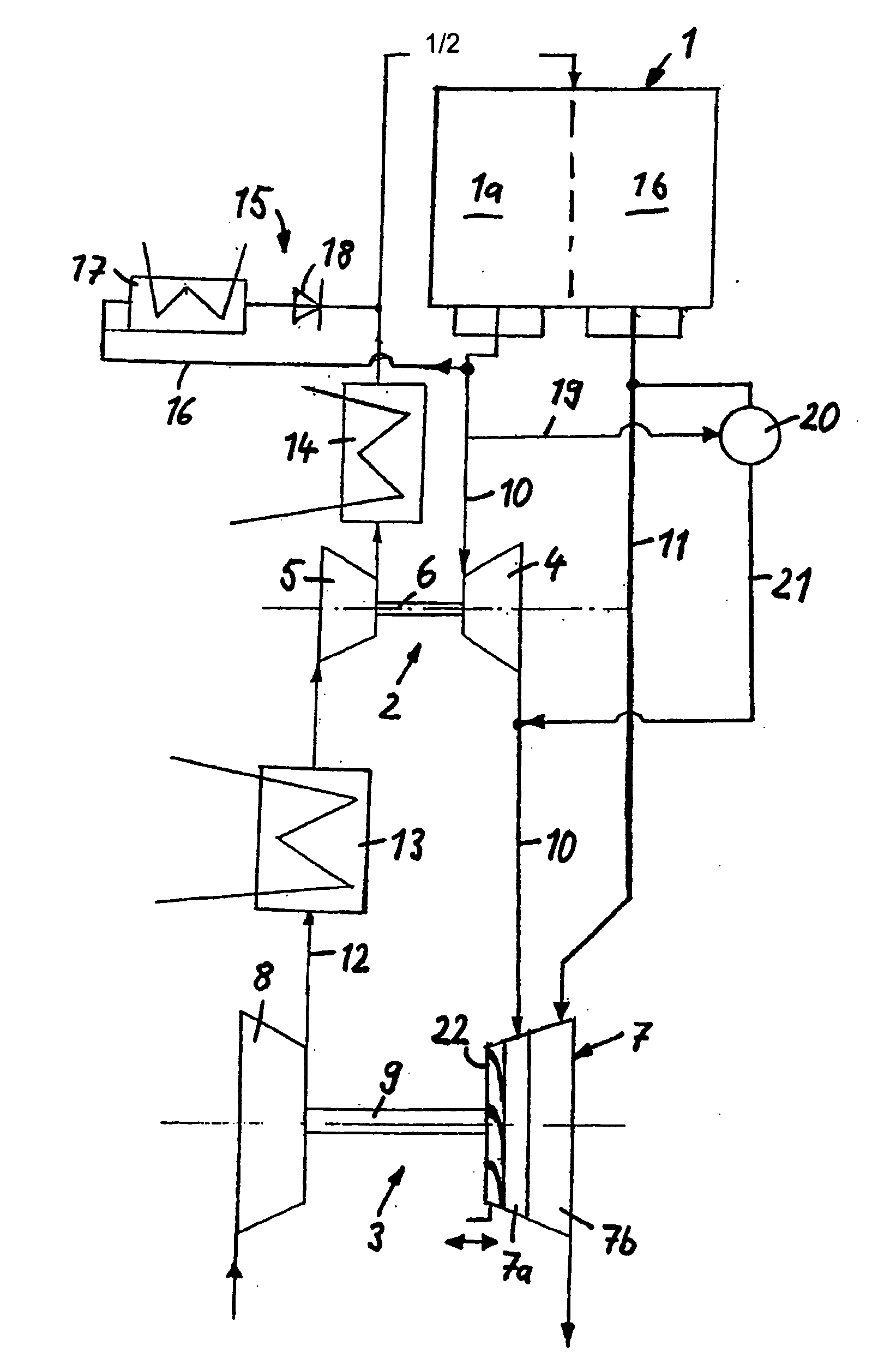 Internal combustion engine having two exhaust gas turbocharger