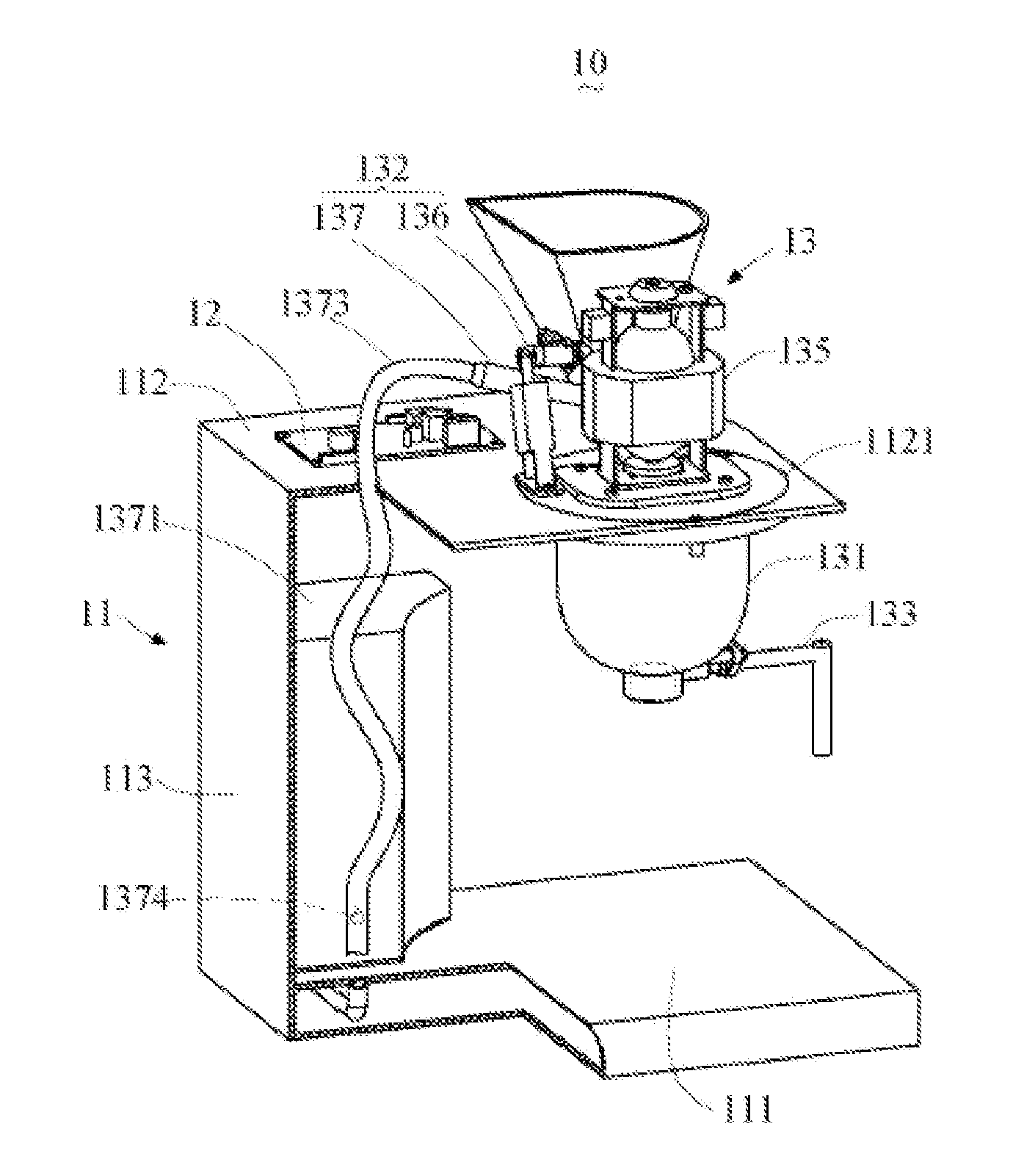 Soybean milk machine of rapid pulping