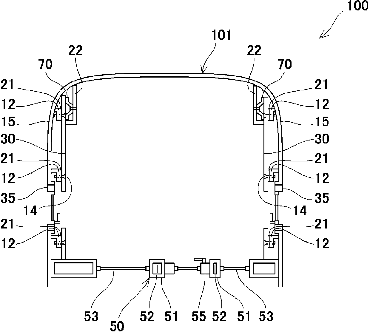 Operator compartment, and railway vehicle equipped with operator compartment