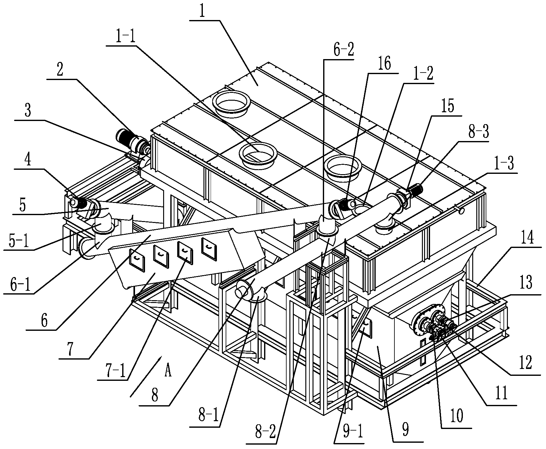 Mechanical and biochemical reaction device applied to coarse pulp of kitchen waste