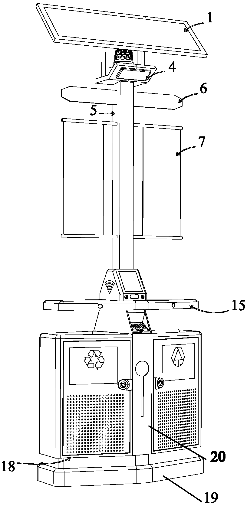 Multifunctional intelligent integral garbage can