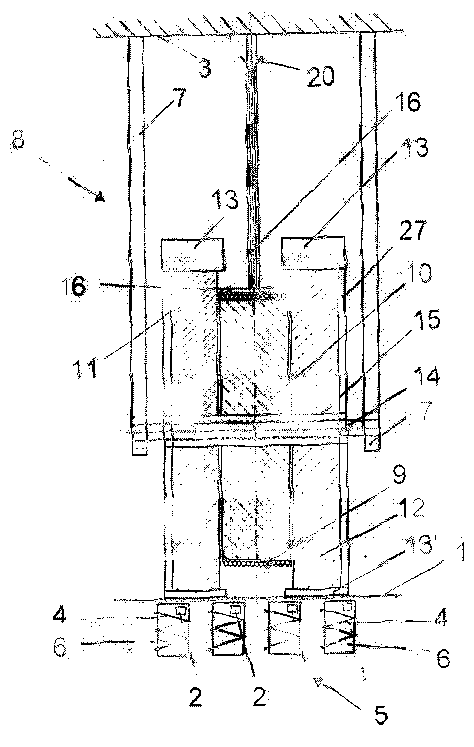 Device for transmitting electrical energy