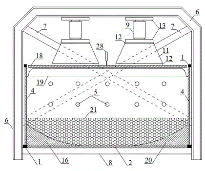 Test platform of rock-fill dam mask impervious structure model on deep overburden layer