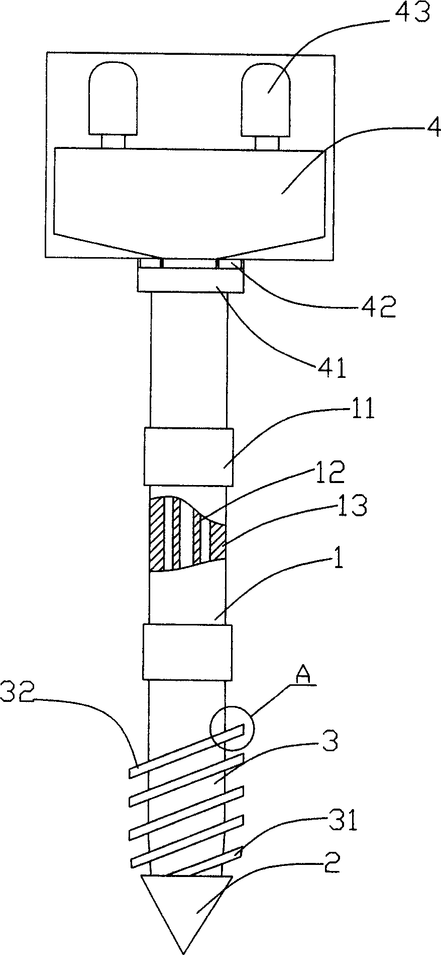 Improved structure of spiral anger and profiled semi screw pole body