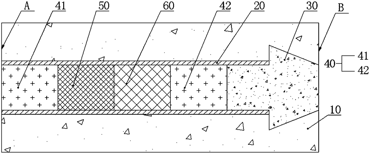 Flexible through-wall pipe blocking structure and construction method thereof