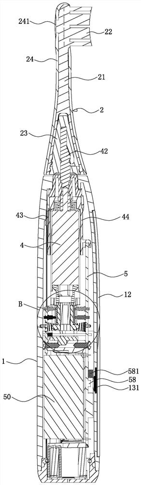 Electric toothbrush controlled and adjusted through stress of toothbrush head