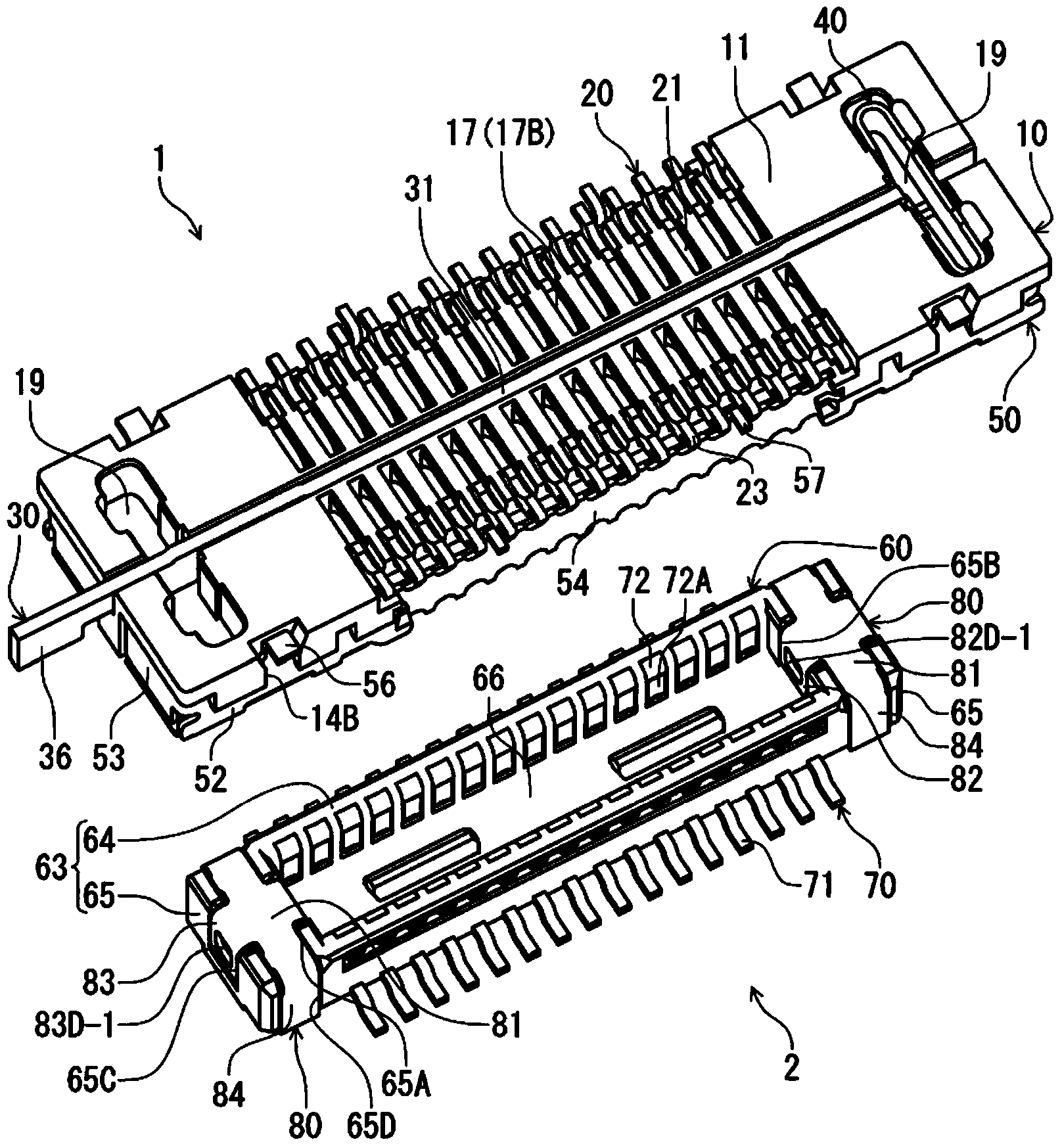 Electric connector for circuit board and electric connector assembly