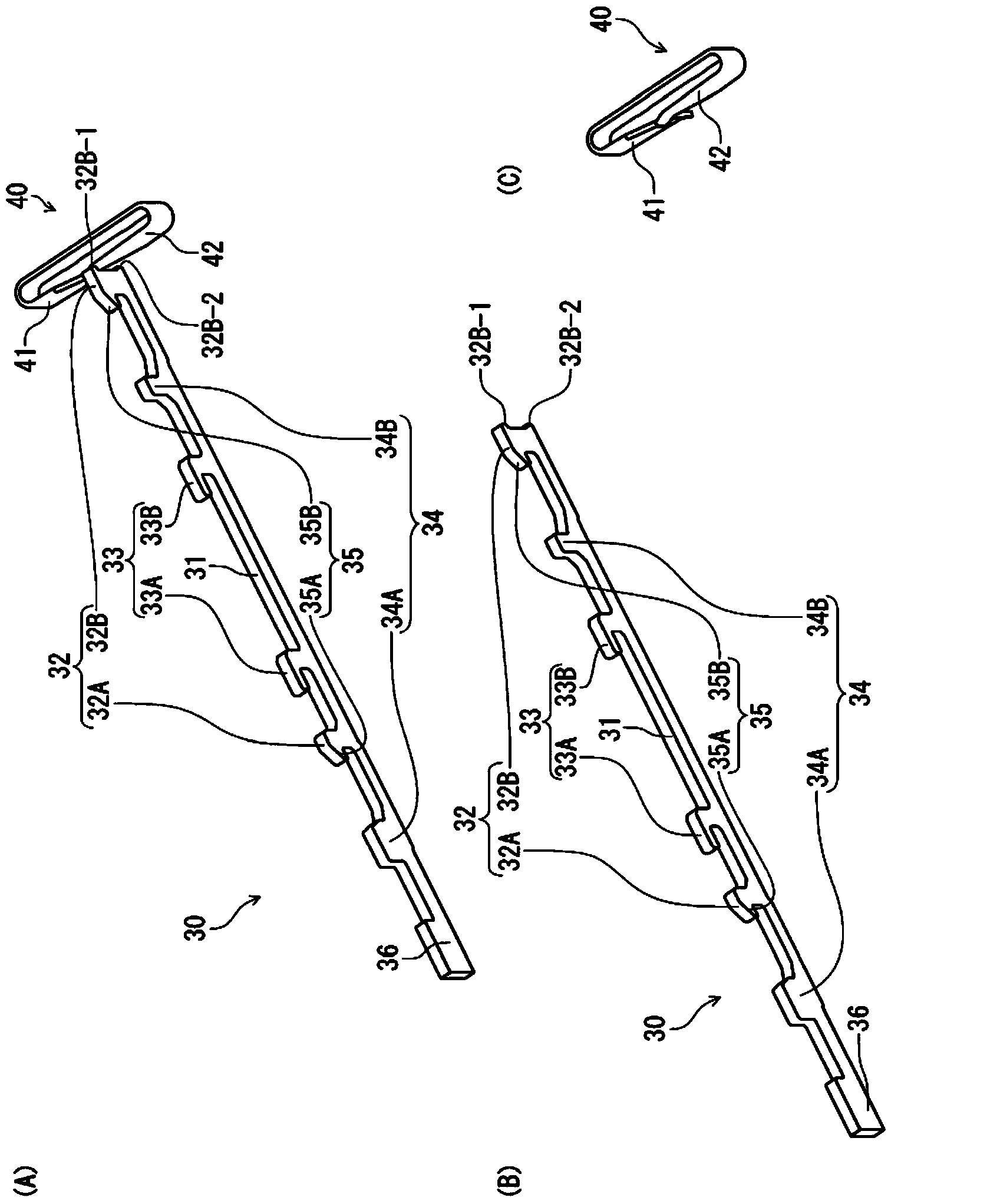 Electric connector for circuit board and electric connector assembly