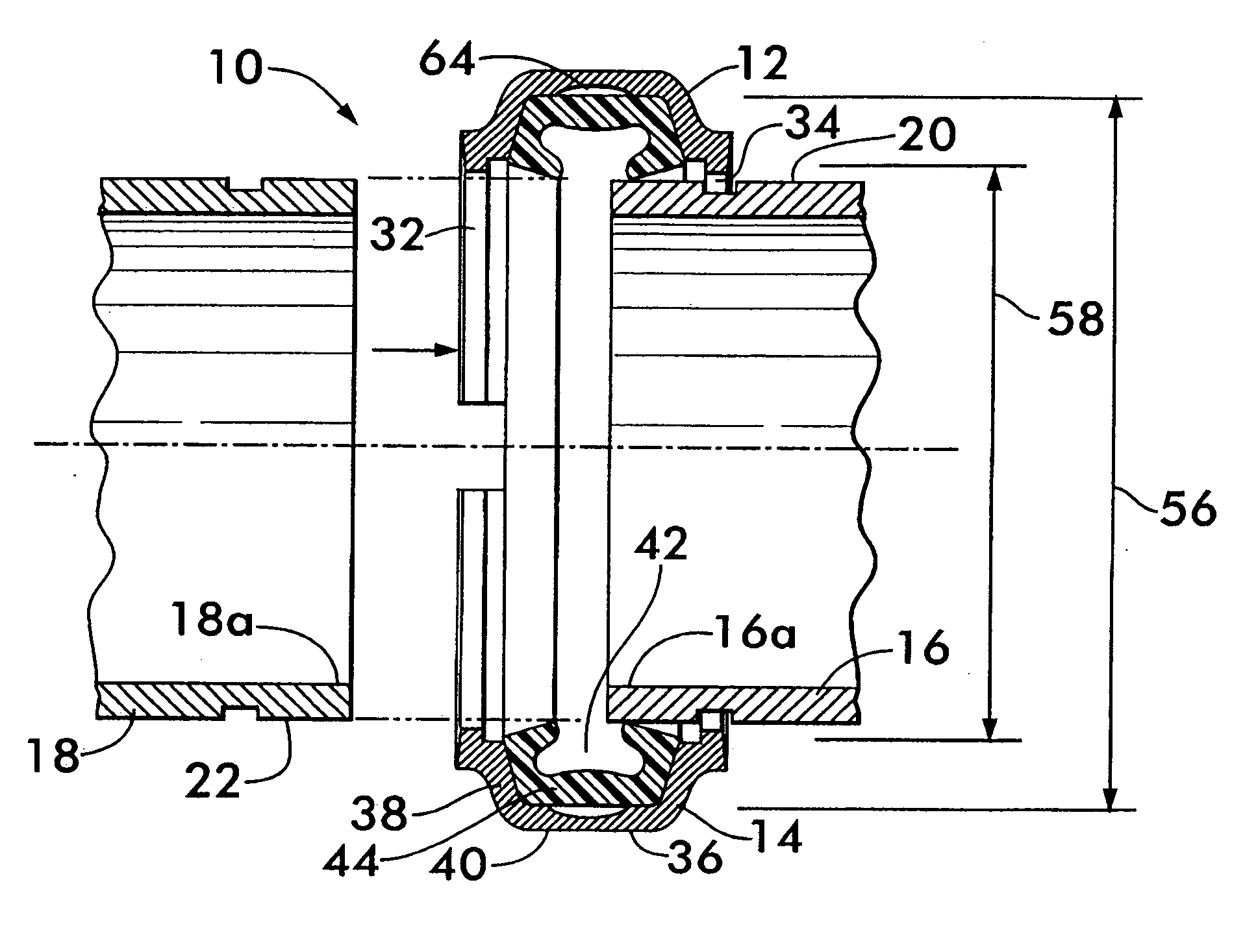 Deformable mechanical pipe coupling