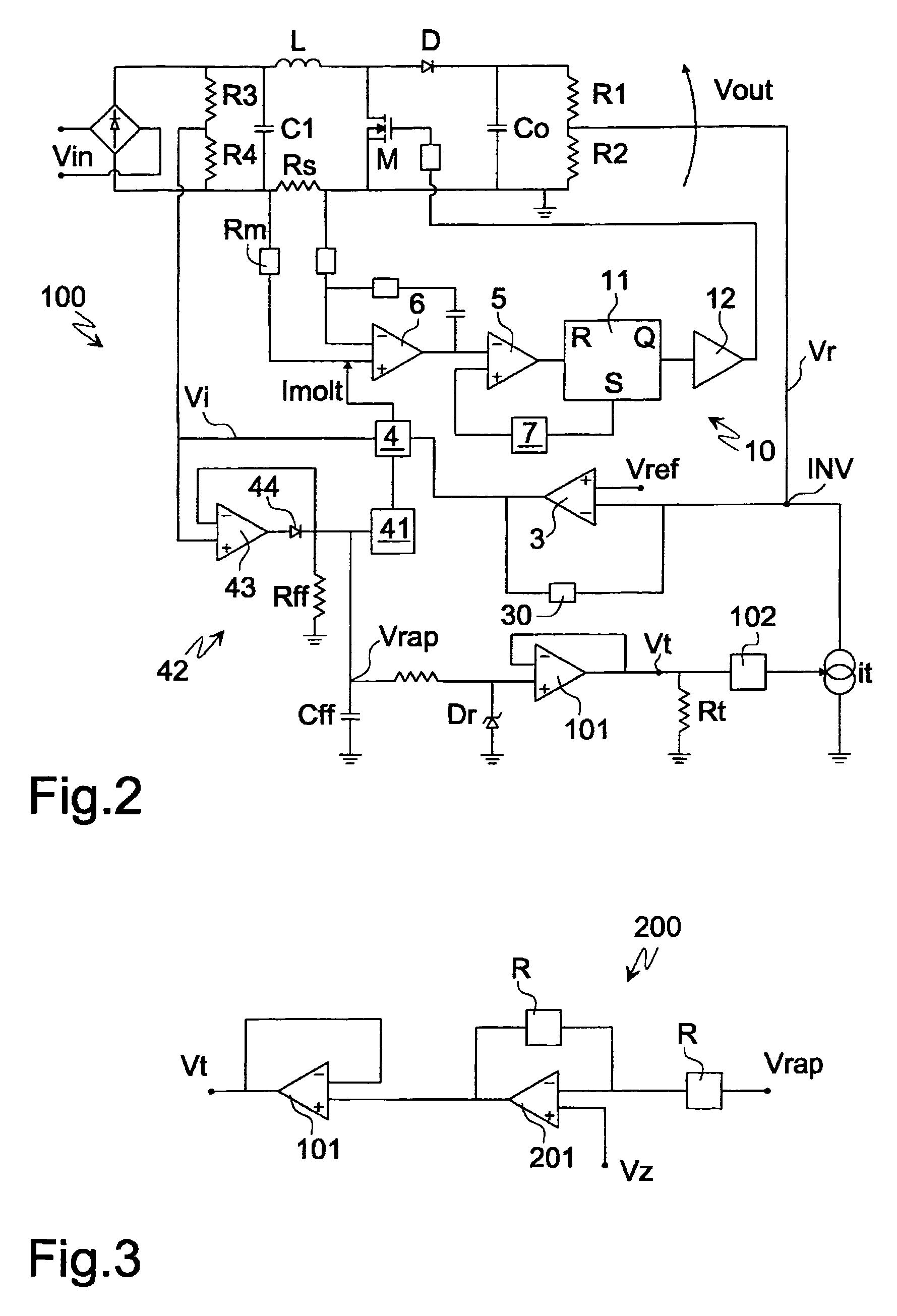 Device for power factor correction in forced switching power supply units