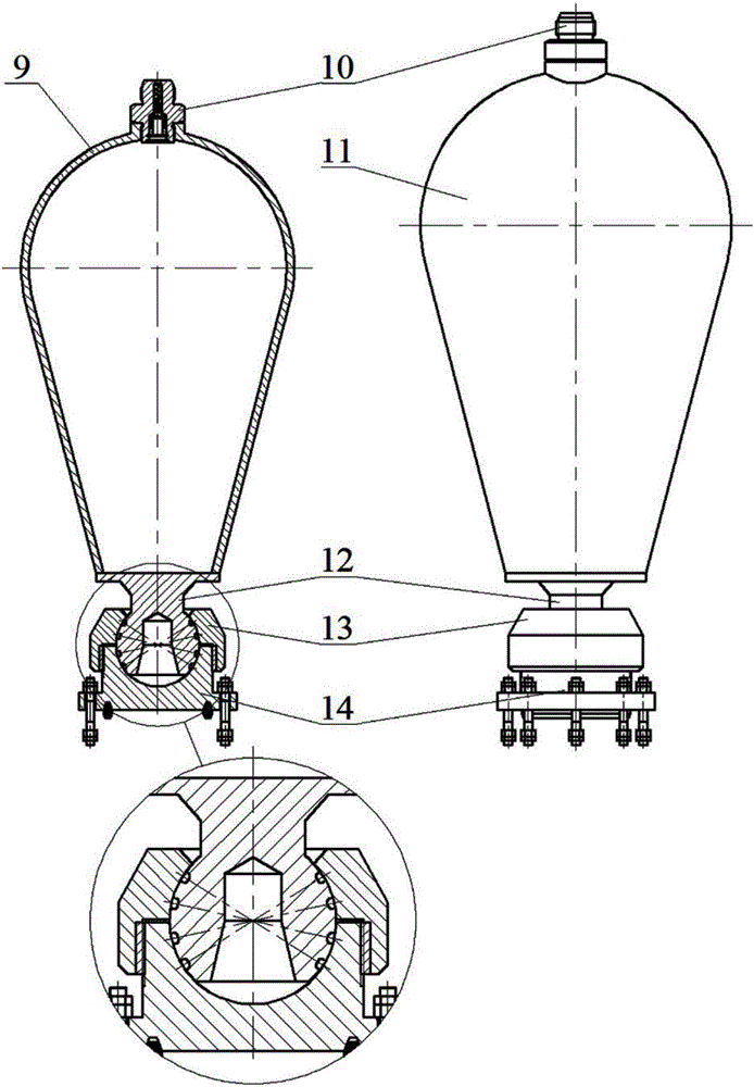 Asymmetric type on-line installing device and method for underwater three-stage separation system