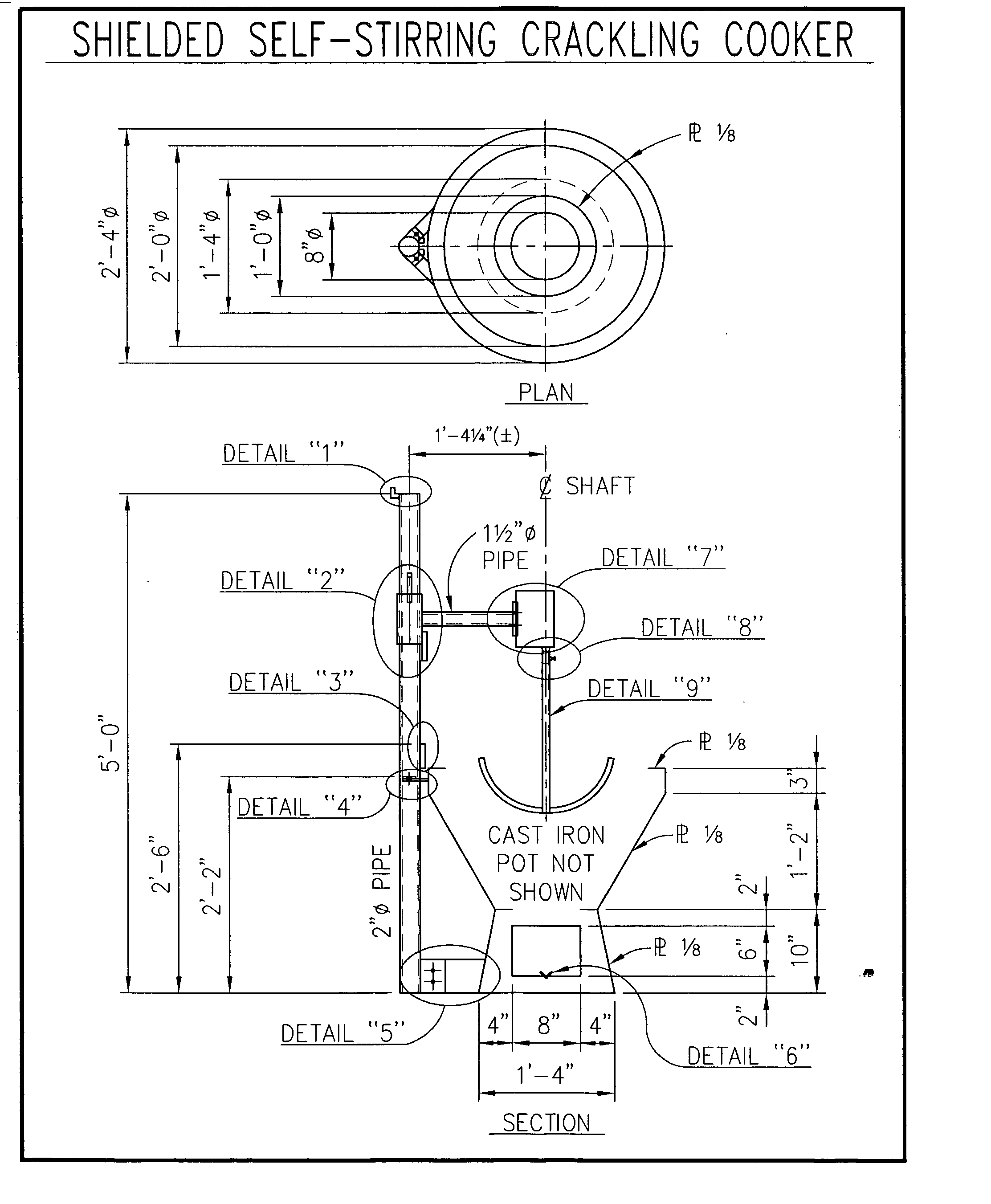 Shielded self-stirring crackling cooker