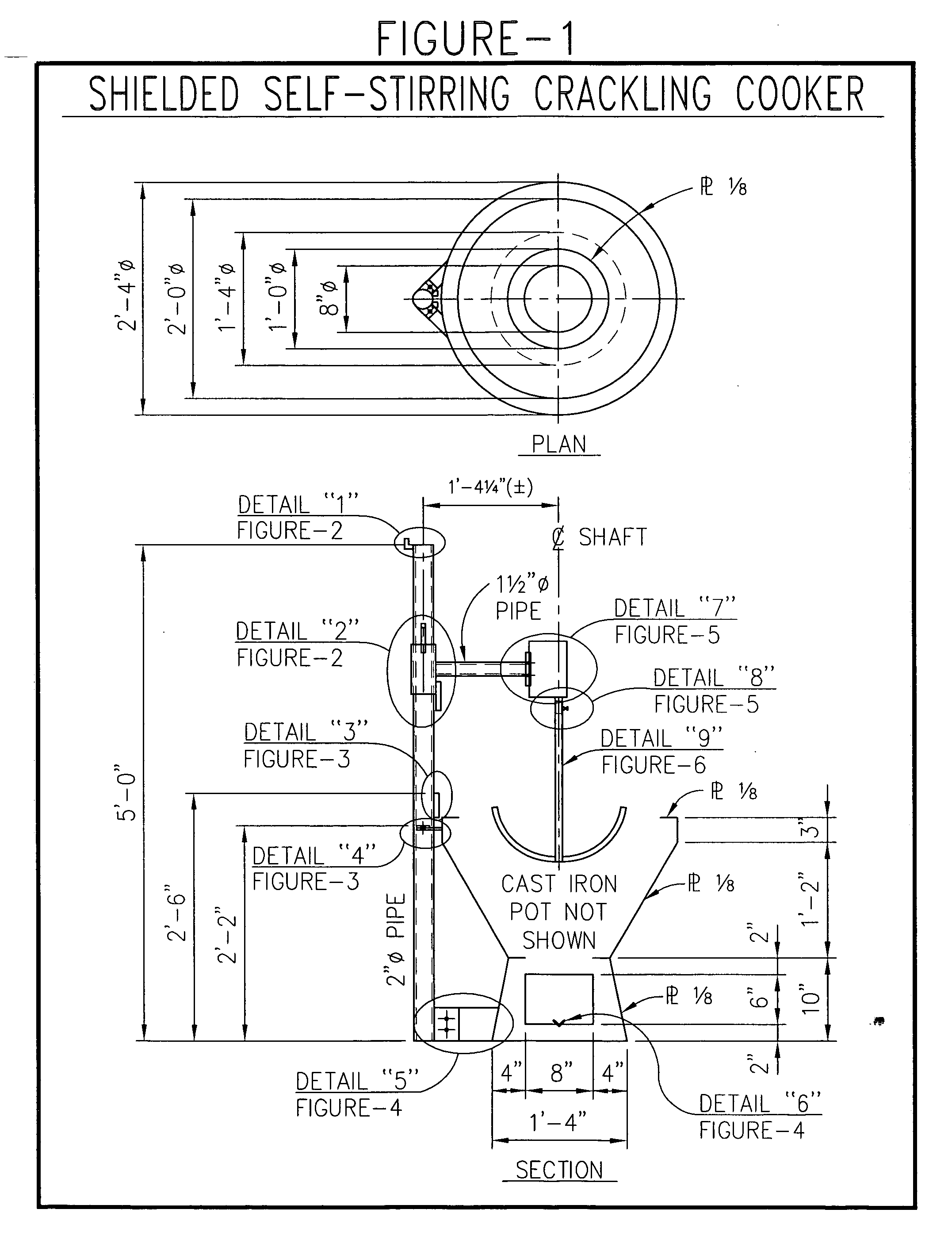 Shielded self-stirring crackling cooker