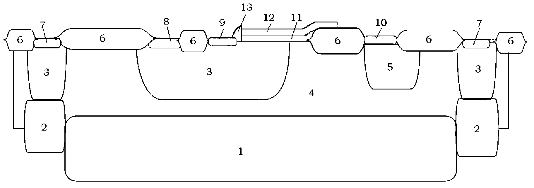 LDMOS power transistor array structure and realization method of layout of LDMOS power transistor array structure